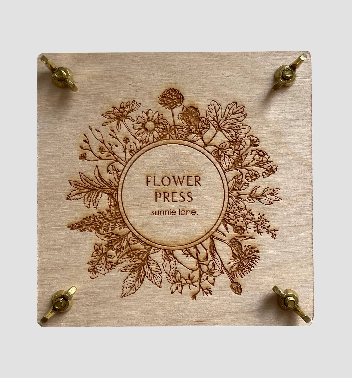 Flower Press Kit - Pressed Floral Accessories: Natural Brown