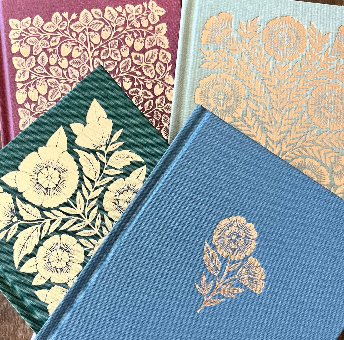 Foil Stamped Linen Journal: Soft Burgundy