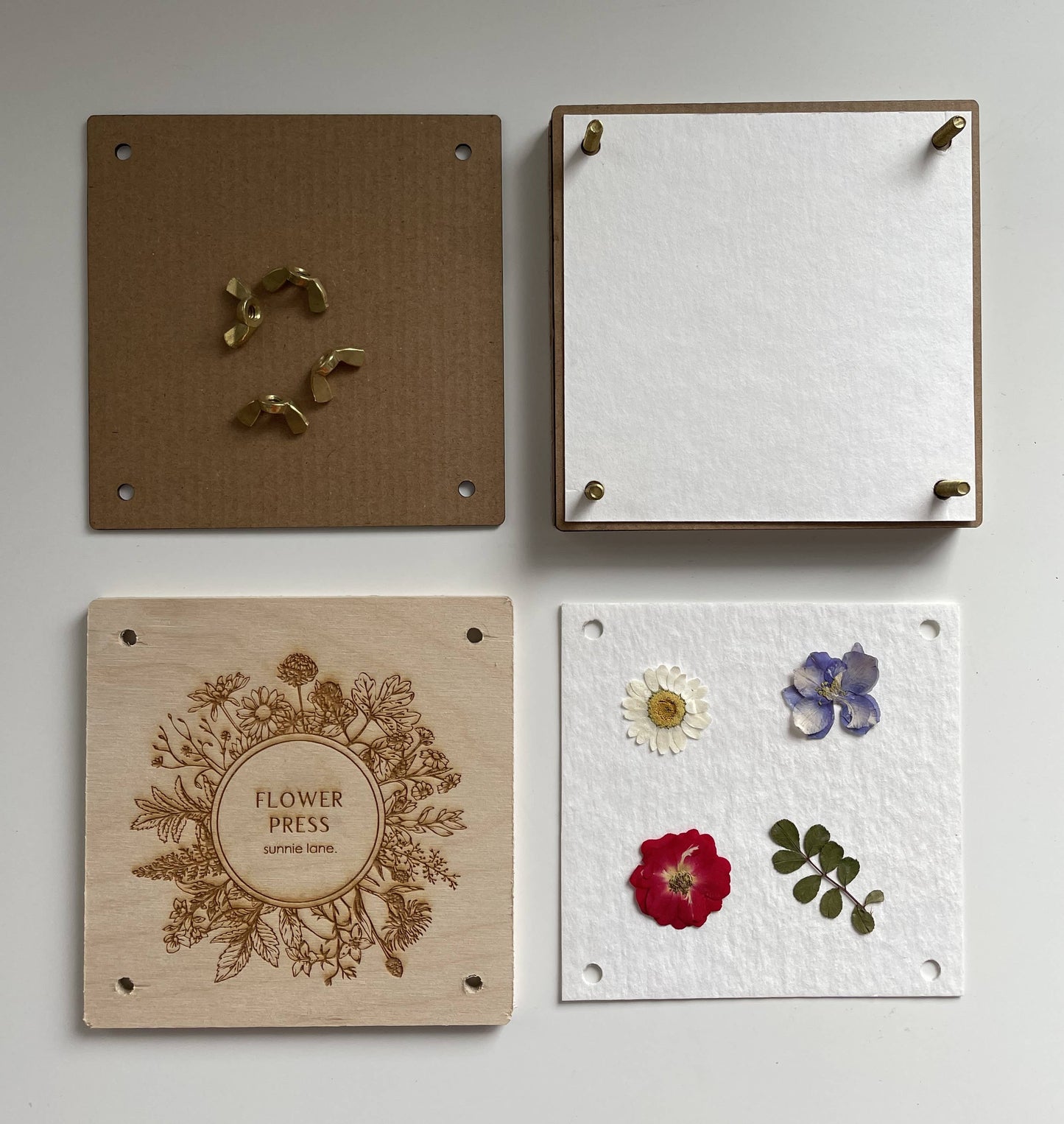 Flower Press Kit - Pressed Floral Accessories: Natural Brown