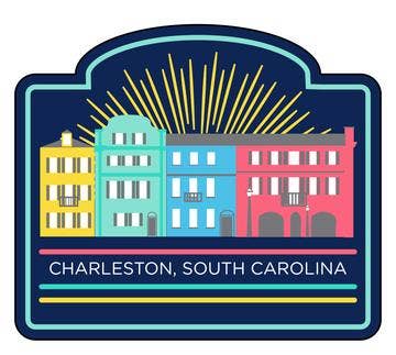 Rainbow Row Iron on Patch
