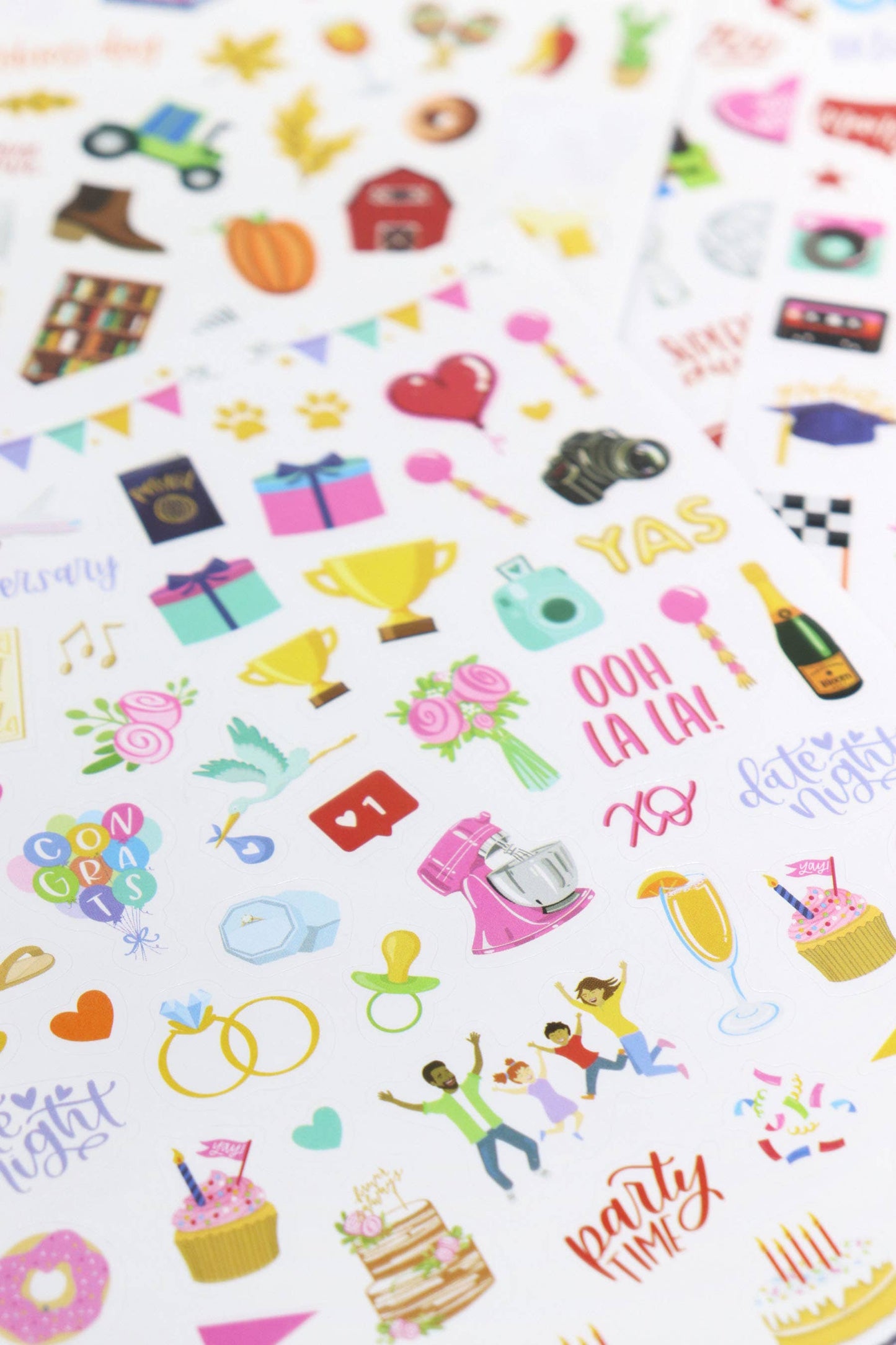 Planner Sticker Pack, 14 Page Monthly Celebrations