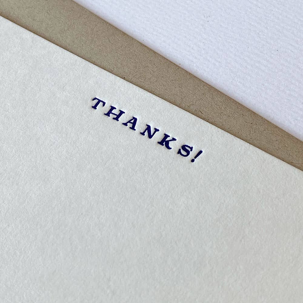 Thanks Boxed Set of 6 Letterpress Cards – The Paper Canopy