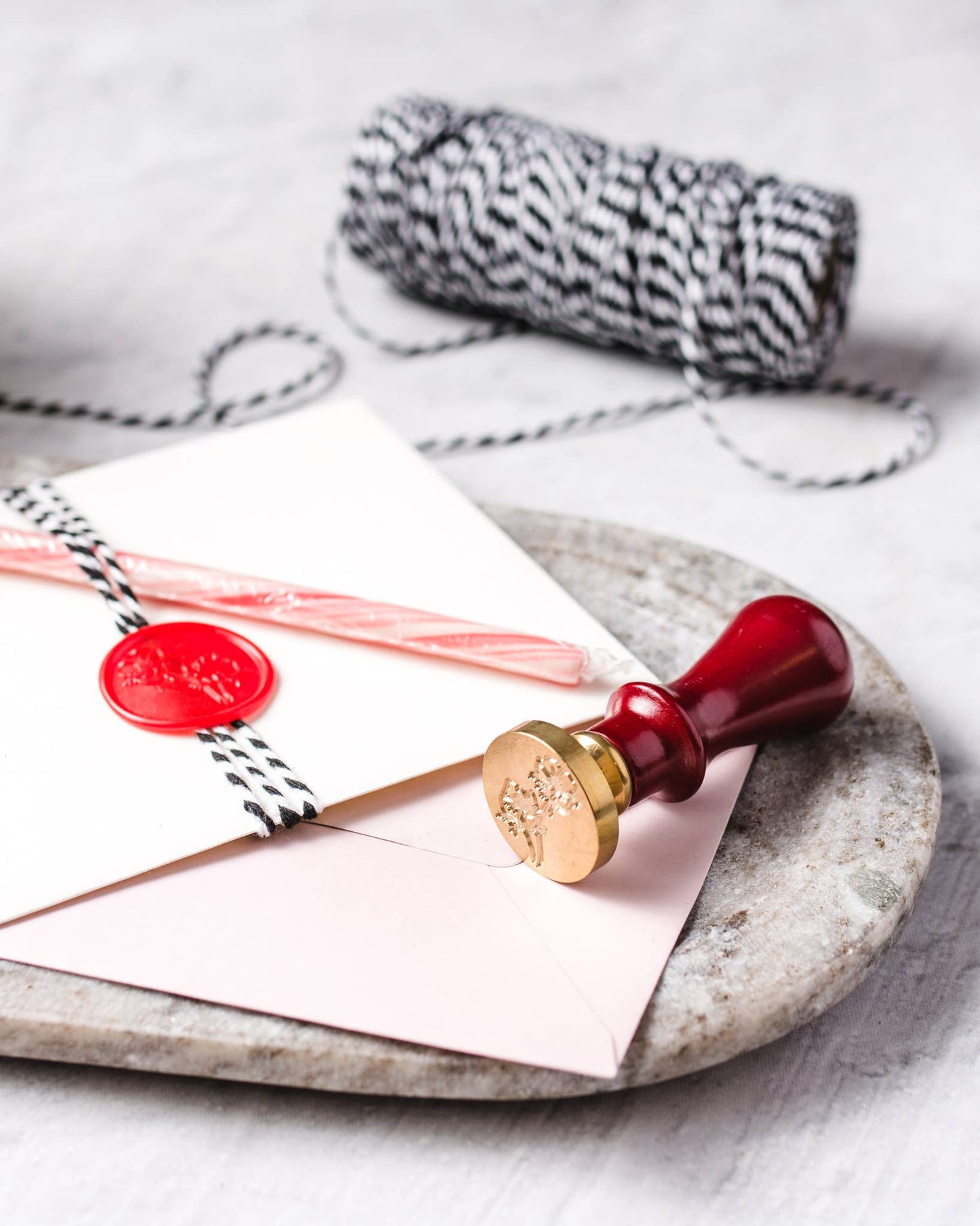 Wax seal stamp and wax stick set: Ribbon Bow