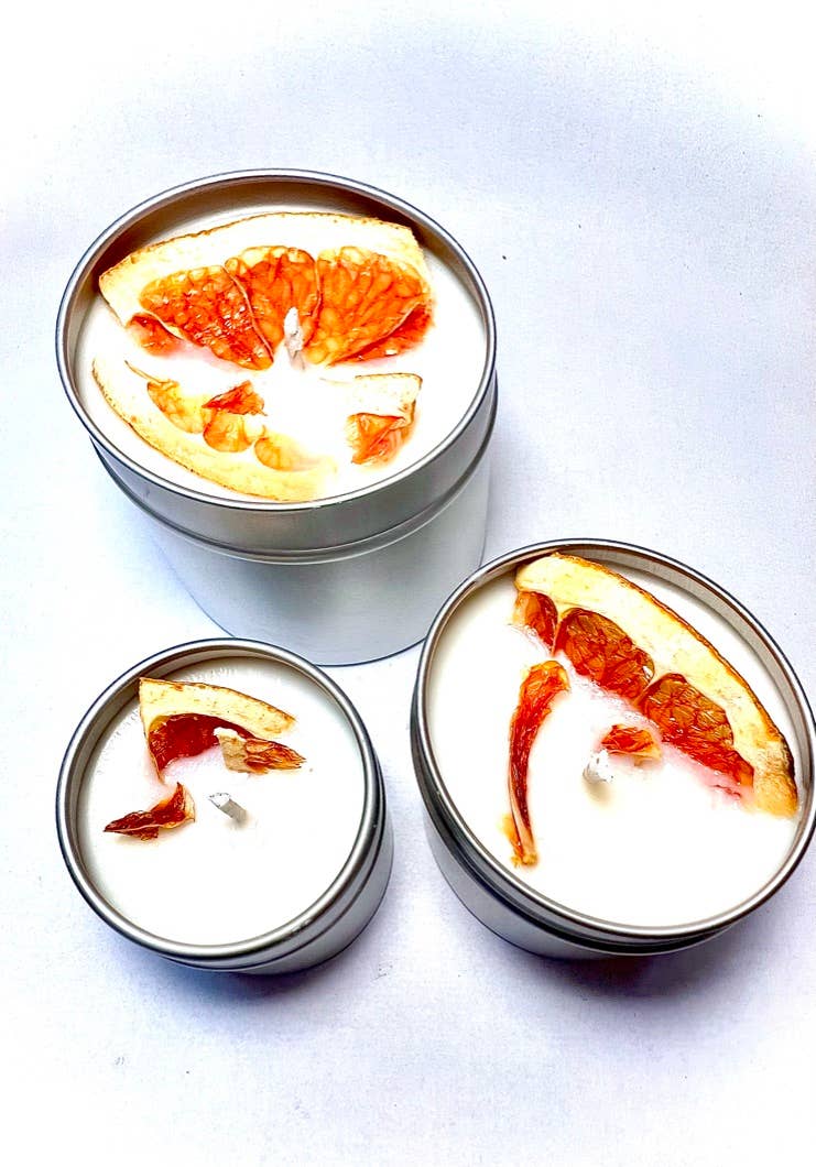 Pink Grapefruit: 2 oz Botanical Citrus Soy Candle