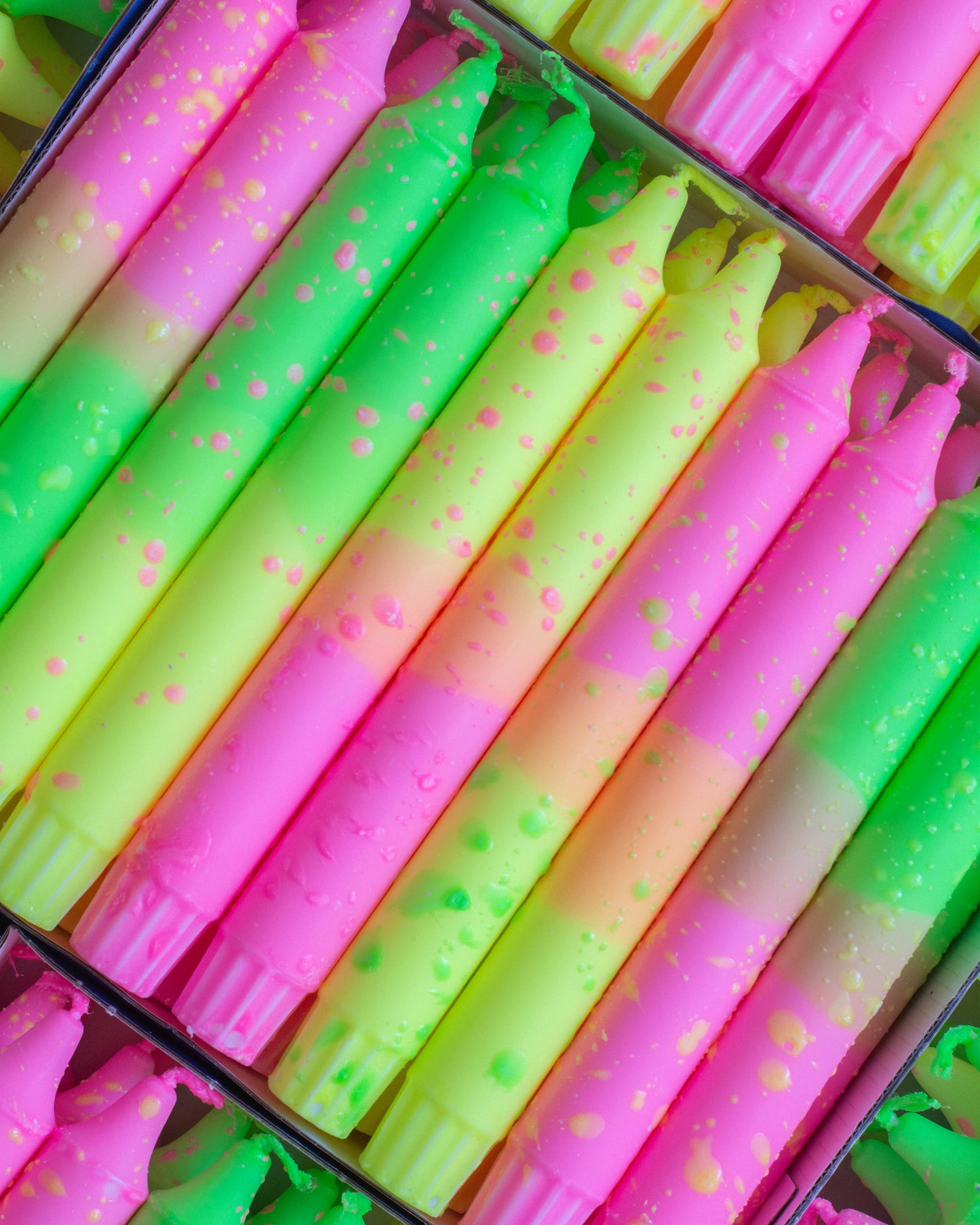 Taper candles- neon colours mix