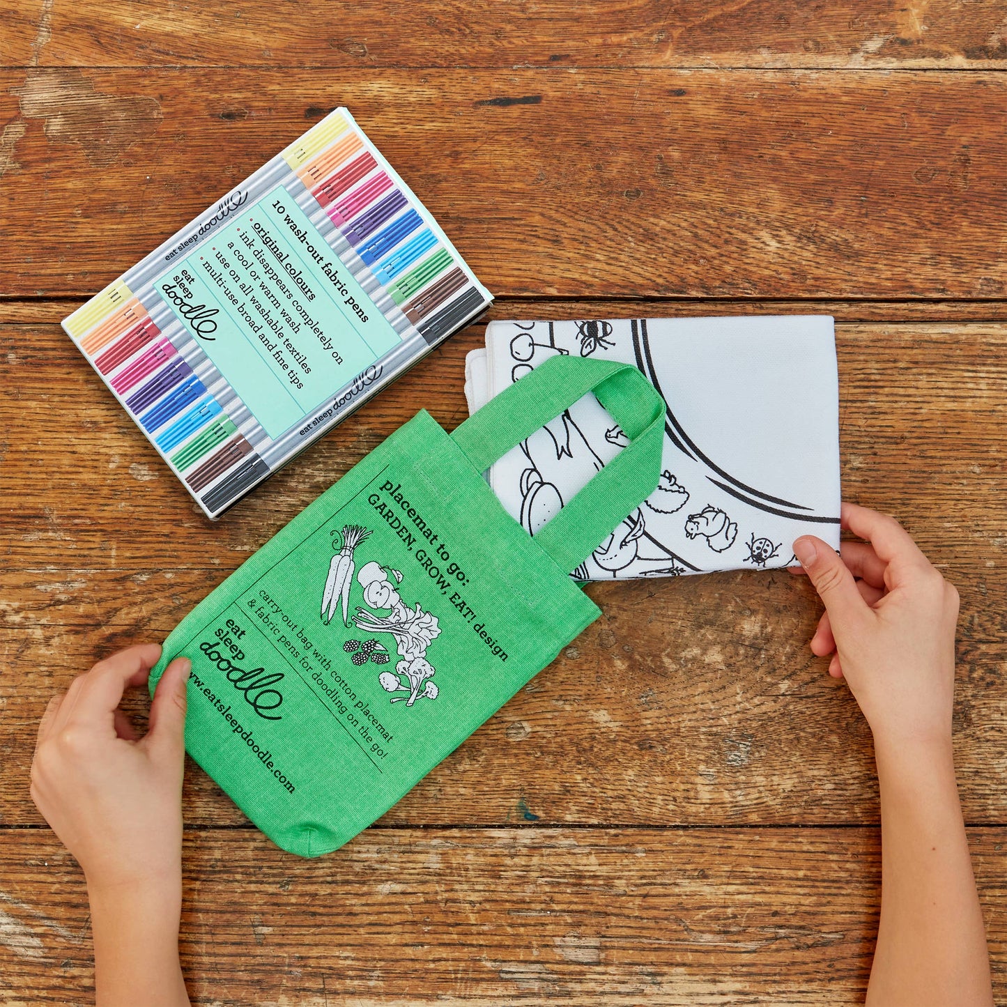 Kids Craft Kit - Coloring Playmat - Garden, Grow, Eat!