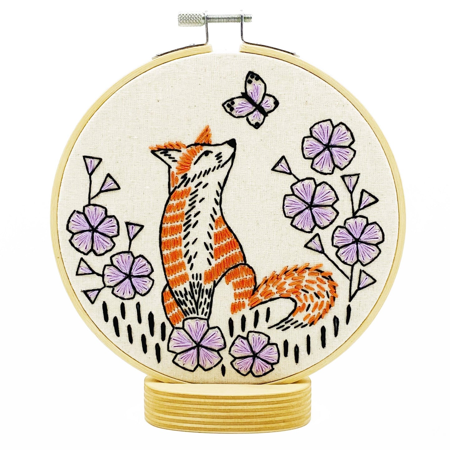 NEW! Fox in Phlox Complete Embroidery Kit