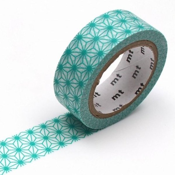 Washi Tape - Teal Geo Flowers
