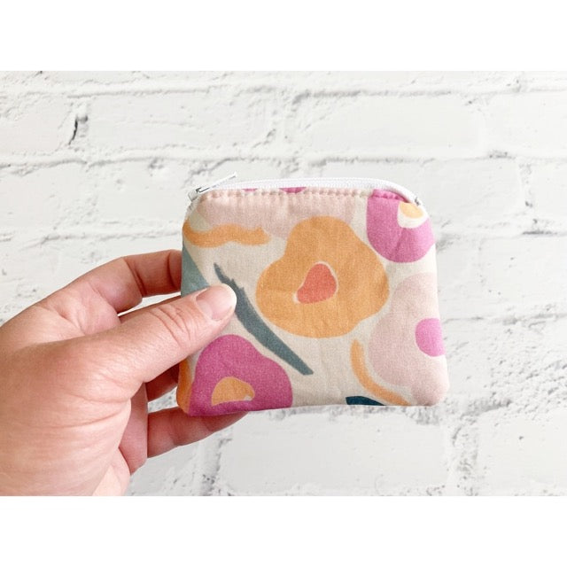 Bright Floral Fabric Coin Pouch