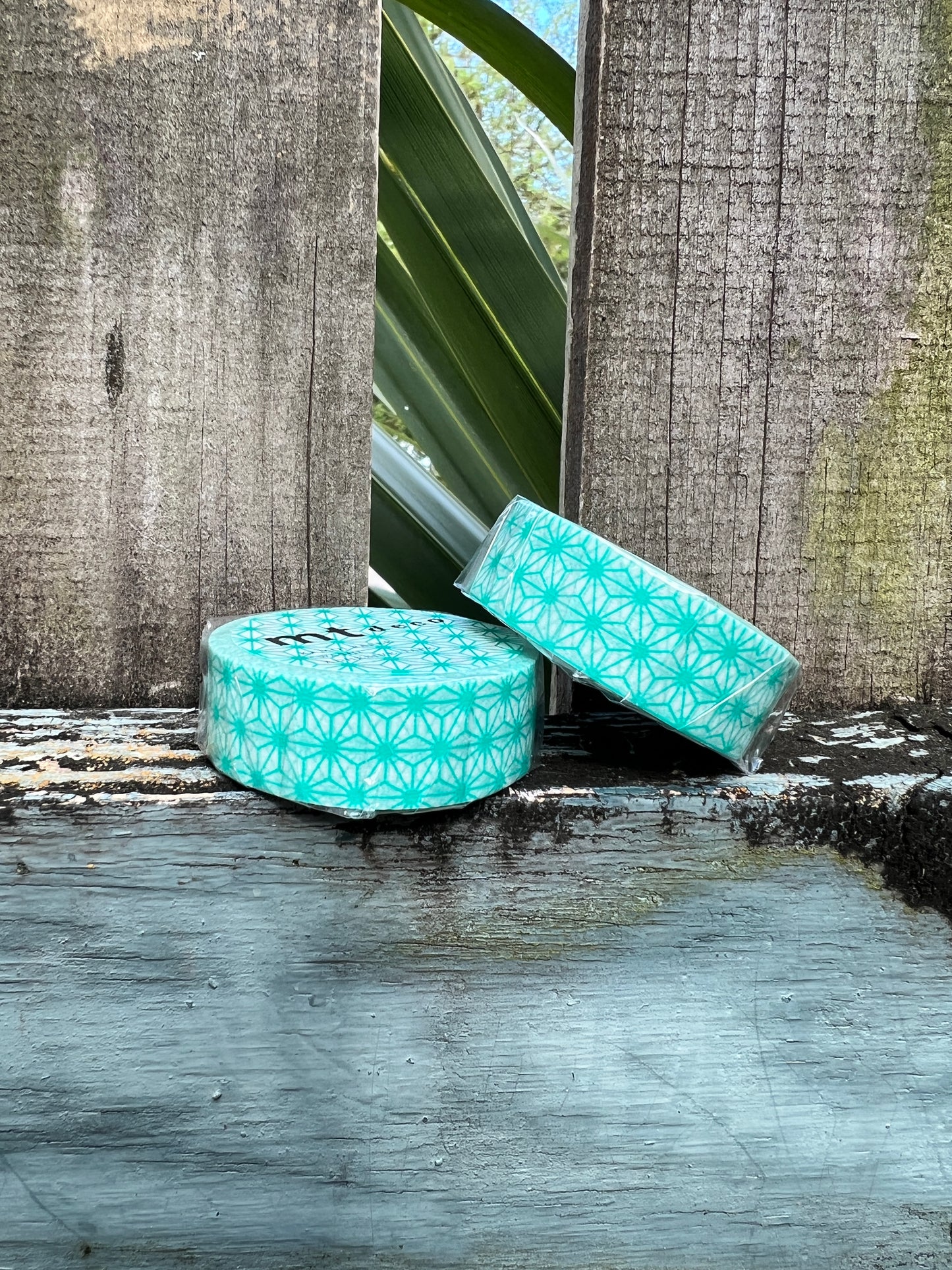 Washi Tape - Teal Geo Flowers