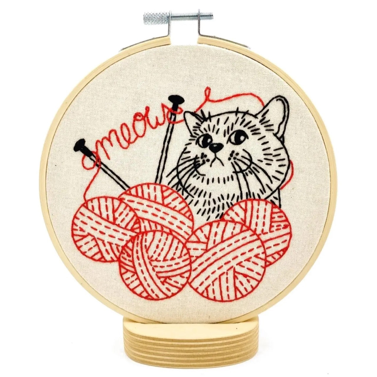 Kitten Knitting Embroidery Kit