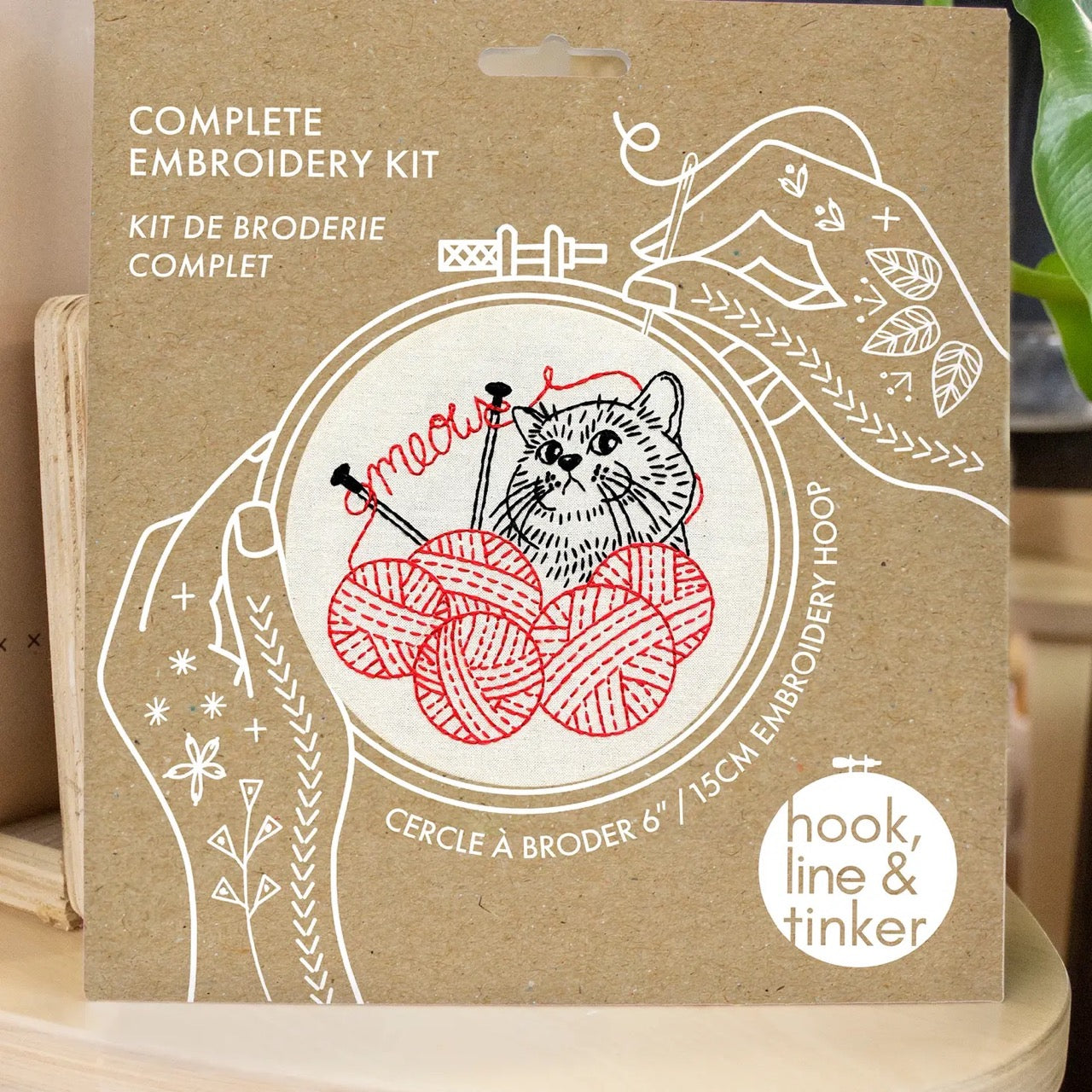 Kitten Knitting Embroidery Kit