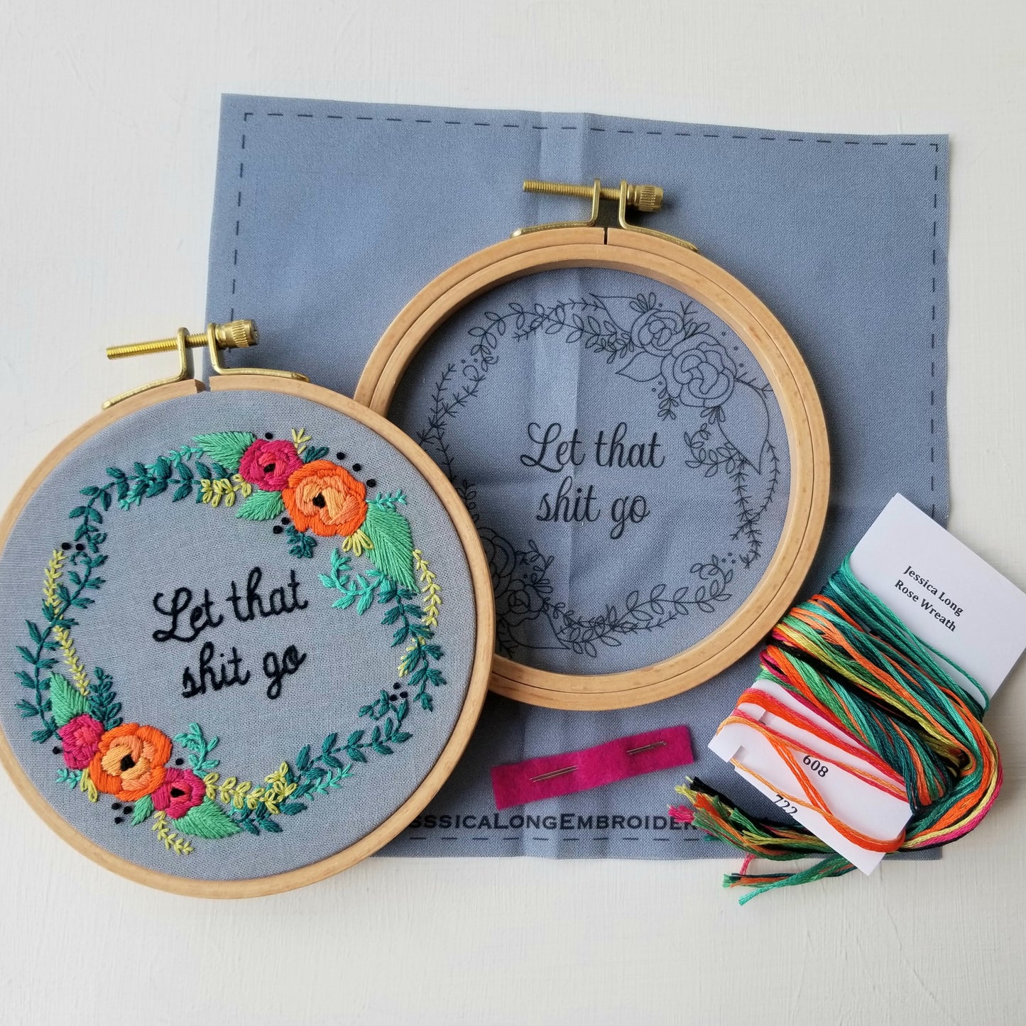 Embroidery Beginner's Kit - Let That Shit GO