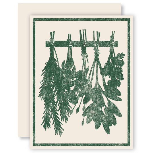 Drying Herbs Letterpress Card -Boxed Set of 6