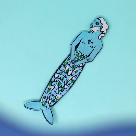 Mer-Man Bookmark: Pale Blue