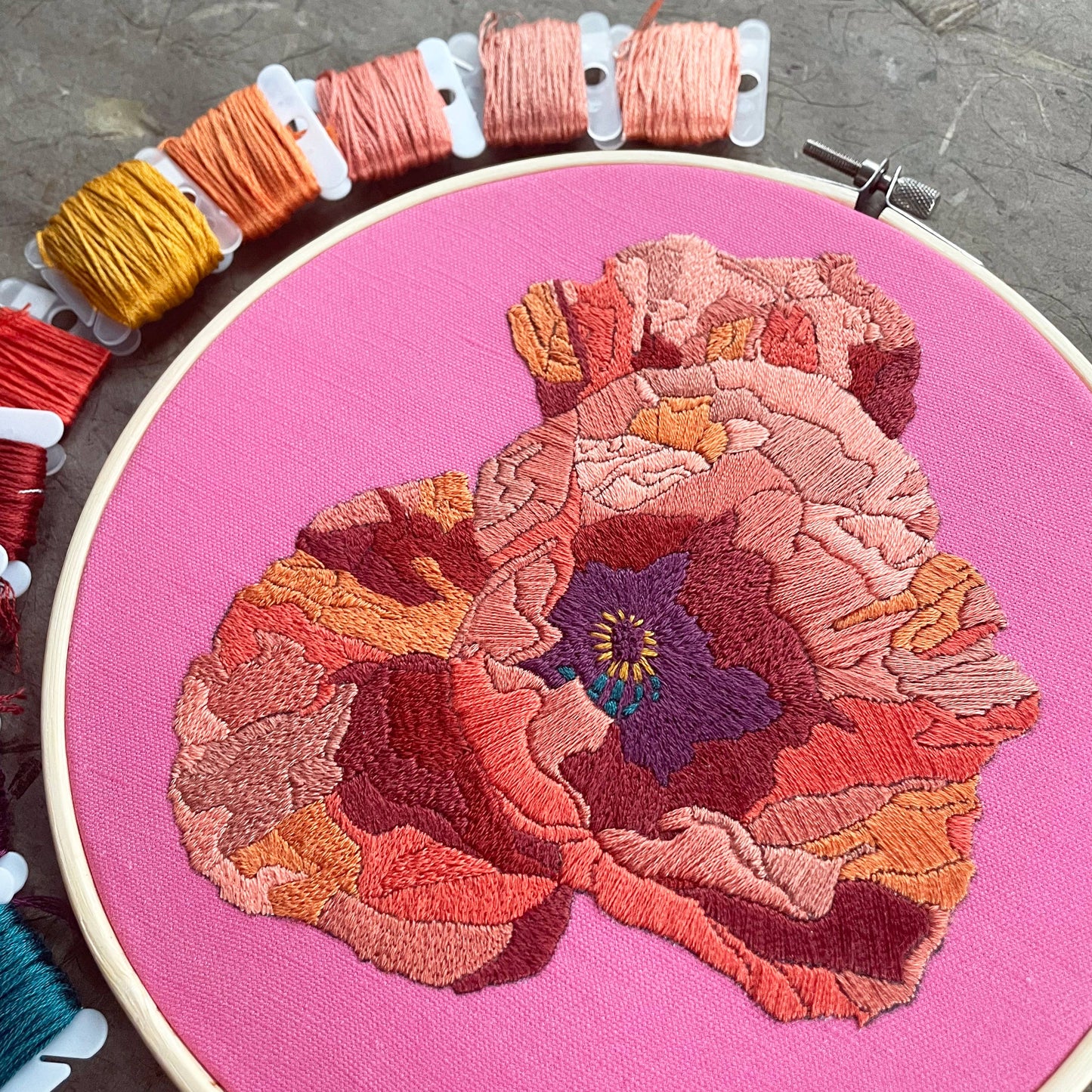 Embroidery Kit - Poppies (8")
