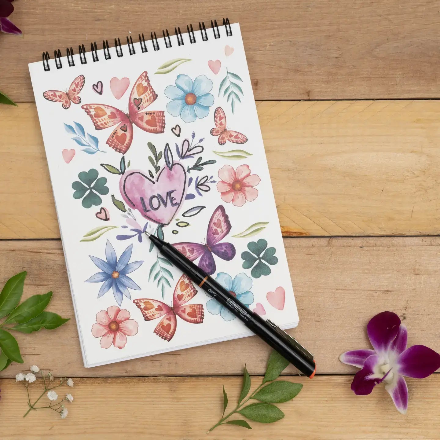 Floral Adult Coloring Book - A5
