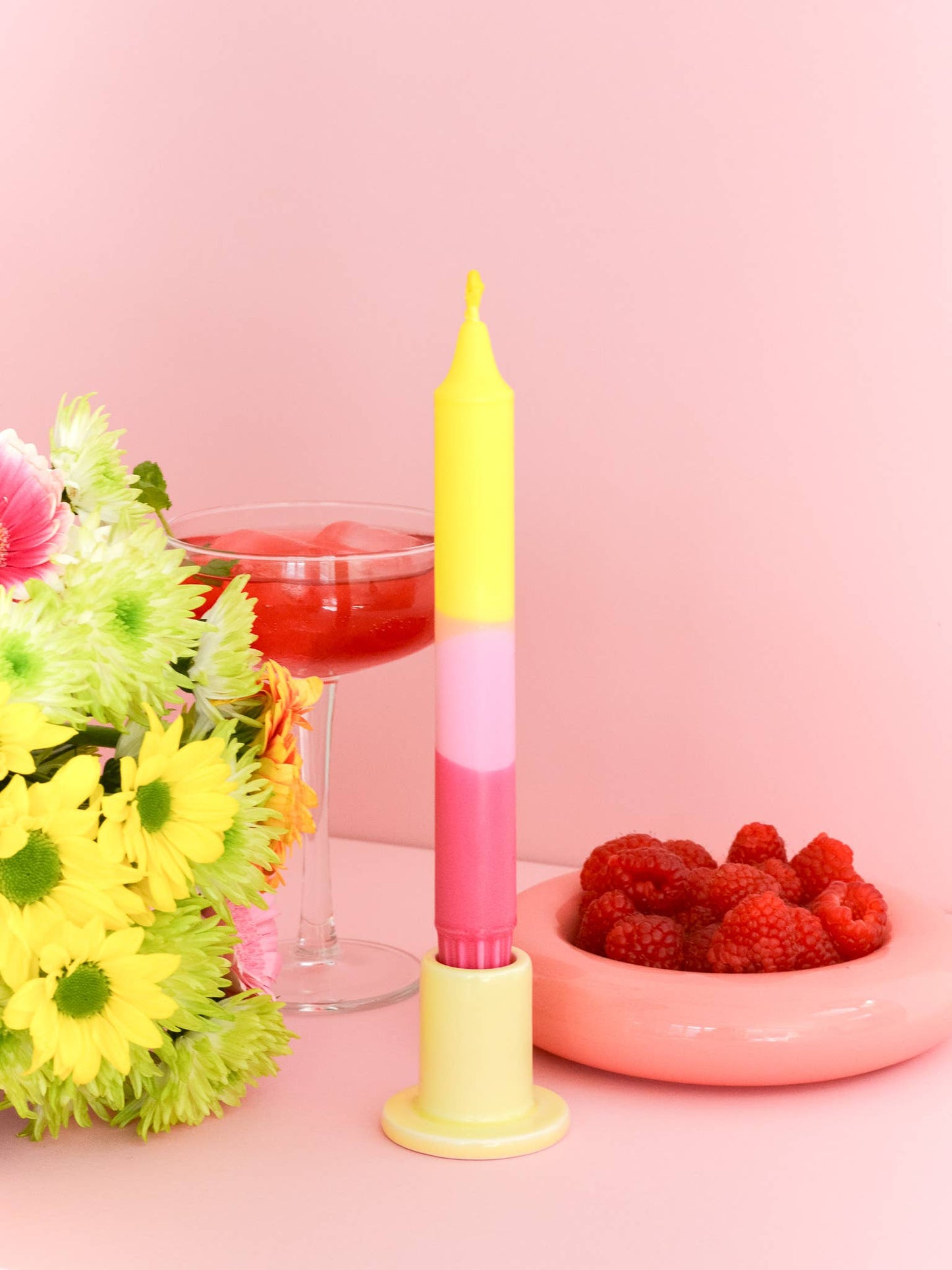 Taper candles- Summer Party / Strawberry Shake