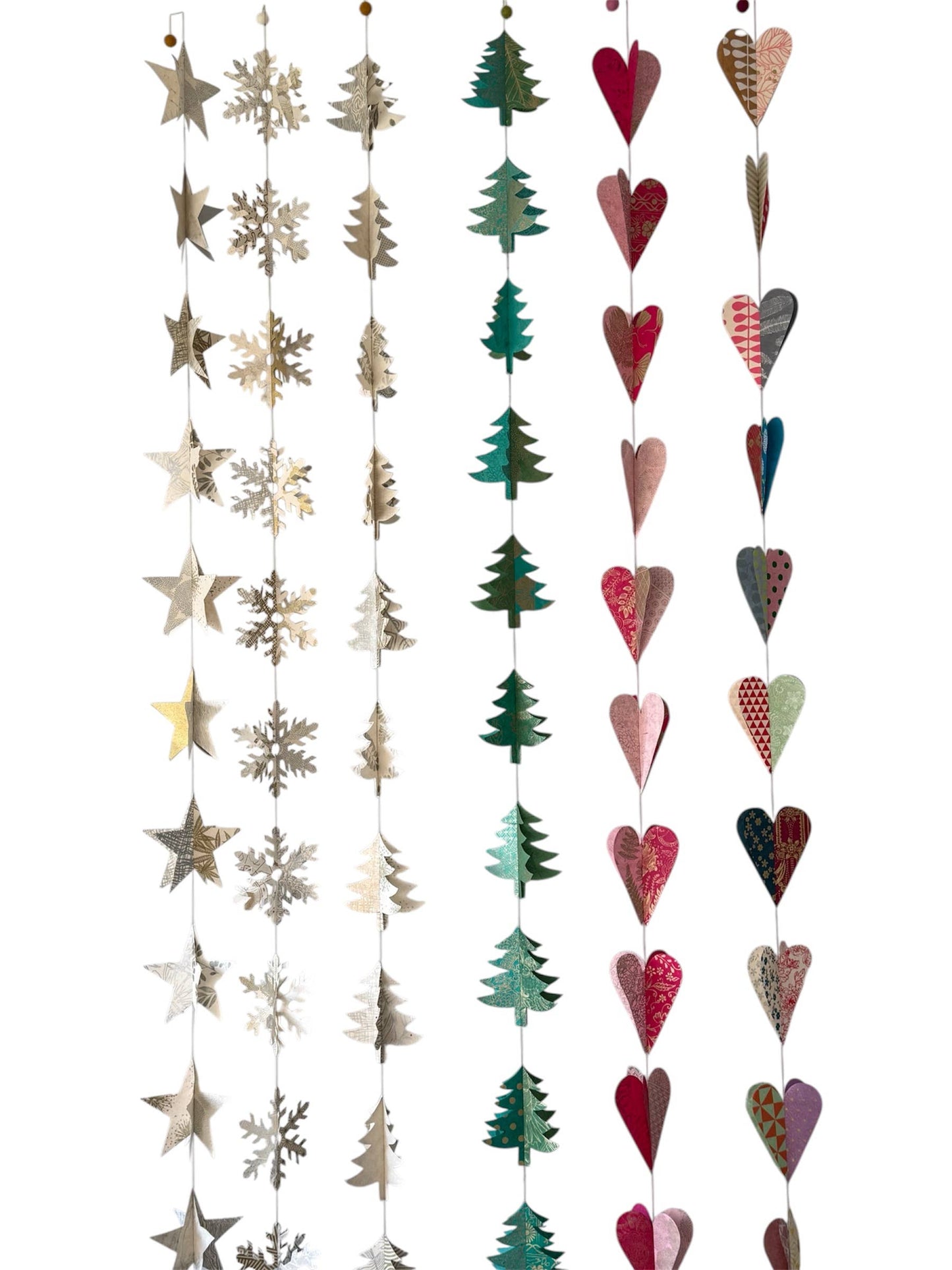 3D Paper garland Stars 6ft: Medium