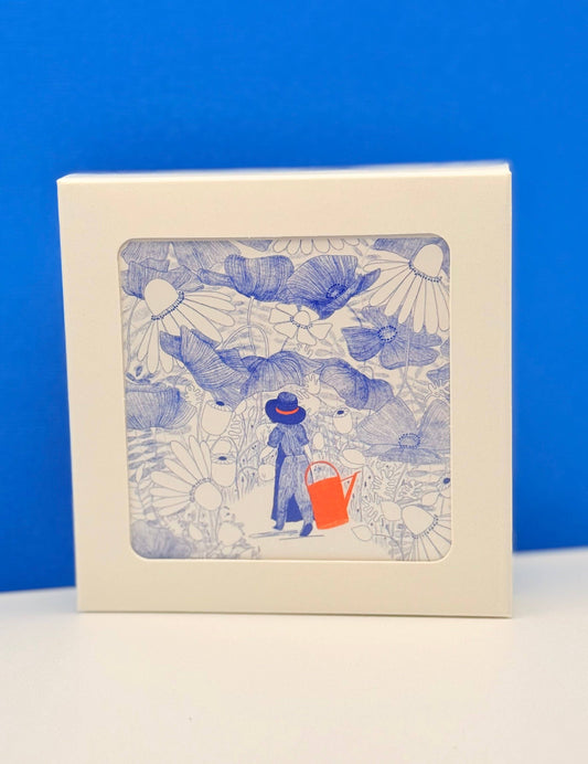 Garden Walk Greeting Card Set | Set of 6 Square Cards