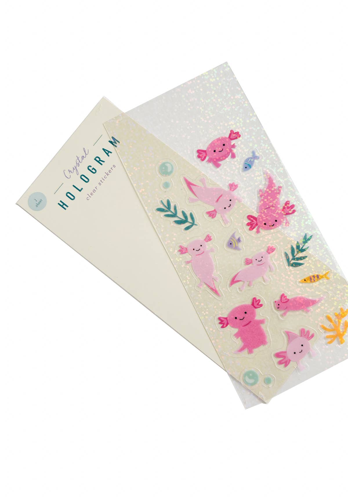 Axolotls Crystal Hologram Clear Stickers