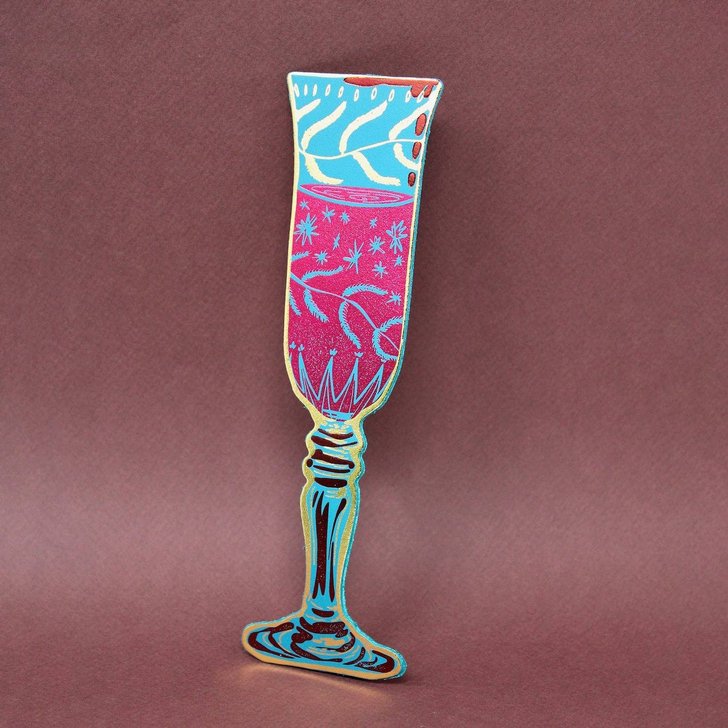 Wine Glass Bookmark: Heritage Blue