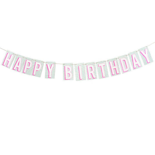 Happy Birthday banner with stars