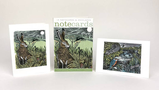 Kingfisher & Squirrels / Hares Notecards - Angela Harding