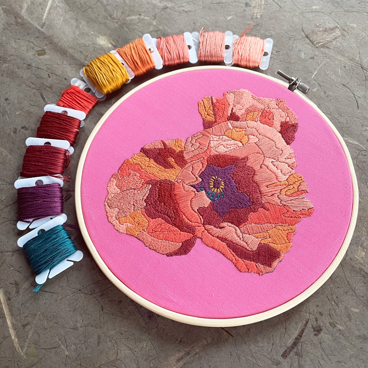 Embroidery Kit - Poppies (8")