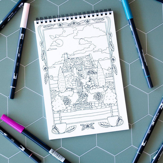 Cottage Garden Premium Coloring Book
