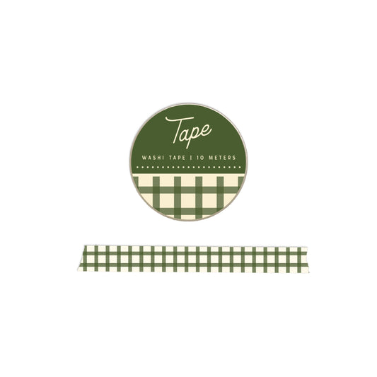 Green Gingham Washi Tape