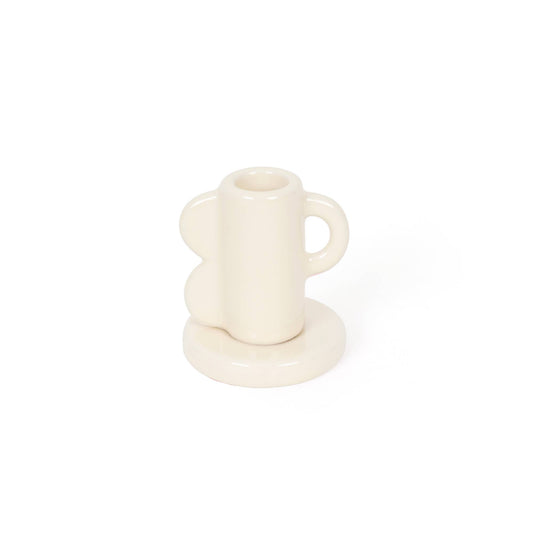 Beige Ceramic Candle Holder
