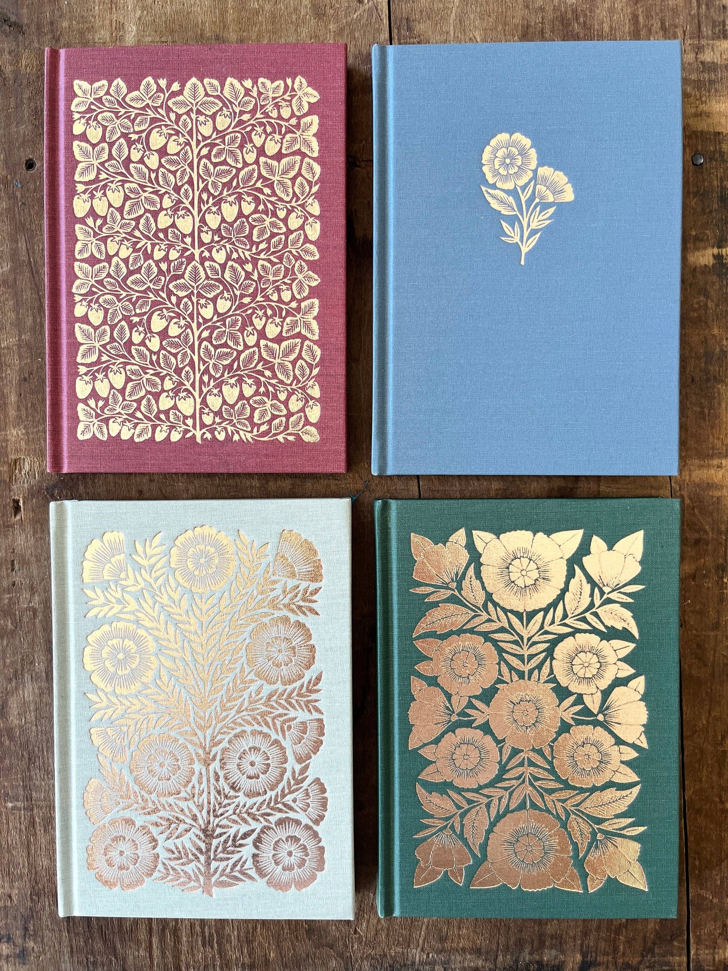 Foil Stamped Linen Journal: Soft Burgundy