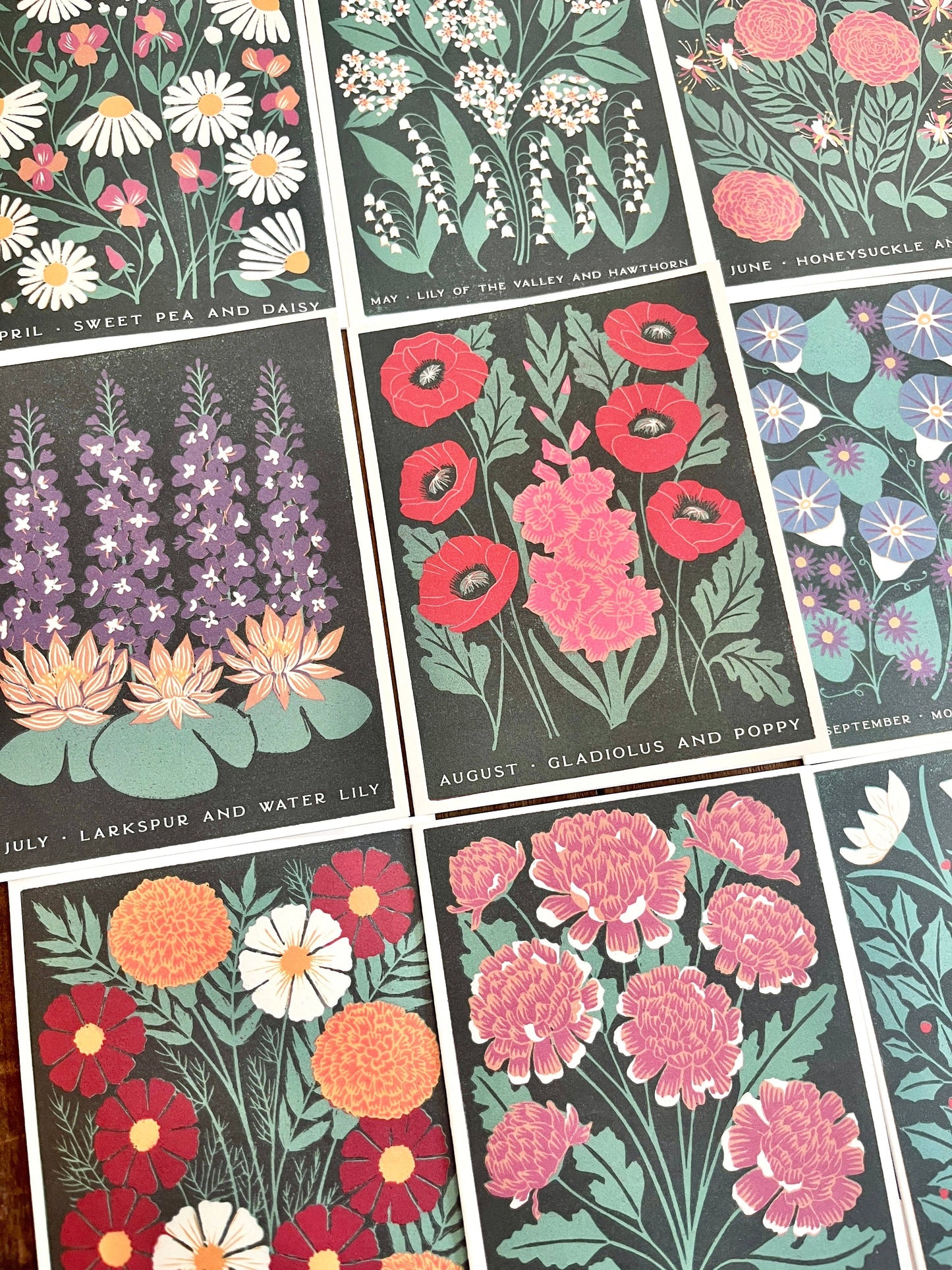 Birth Month Flowers: Complete 12 Card Boxed Set: Box of 12