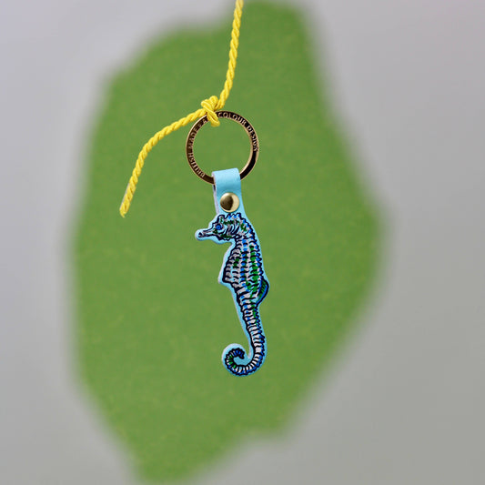 Key Horse Sea Horse Key Fob: Turquoise