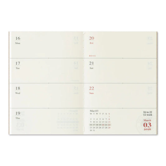 Traveler’s Passport 2026 Weekly Diary