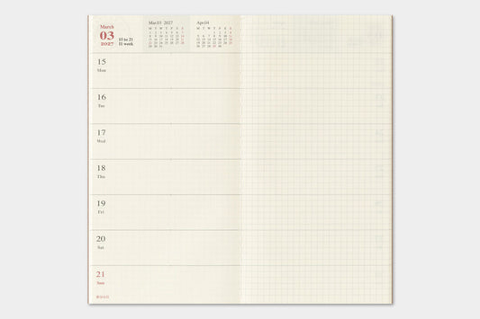 TRAVELER'S Notebook Refill - 2027 Weekly + Memo Diary