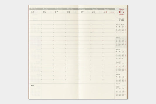 TRAVELER'S Notebook Refill - 2027 Weekly Vertical Diary