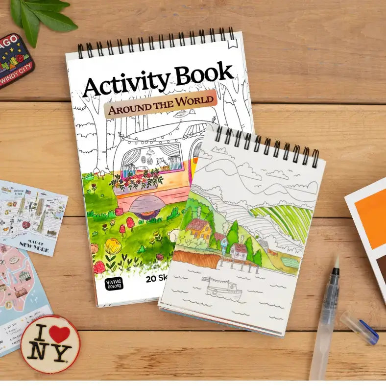 Around the World Coloring Book - A5