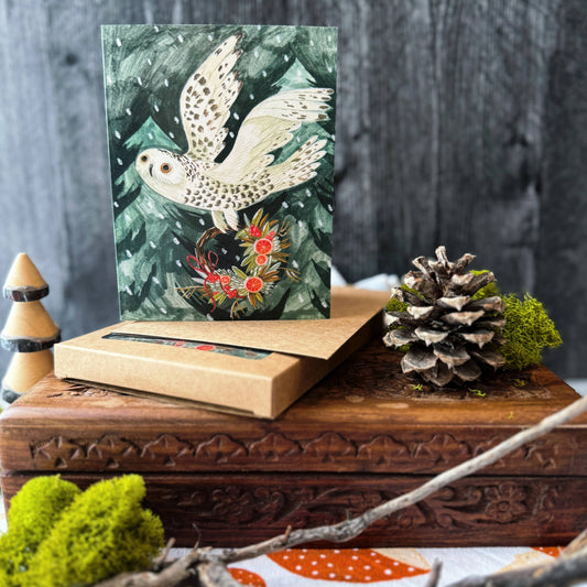 Festive Owl Holiday Cards (Boxed Card Set)