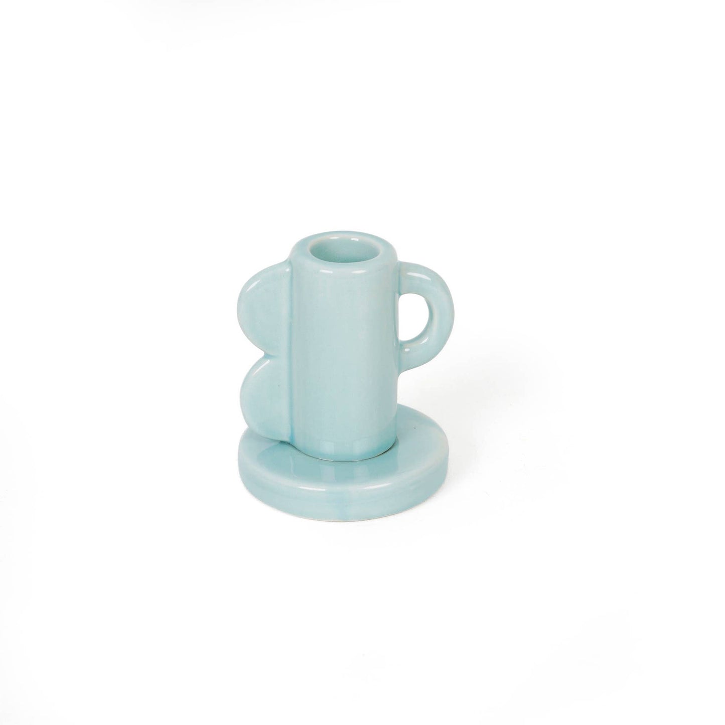 Light Blue Ceramic Candle Holder