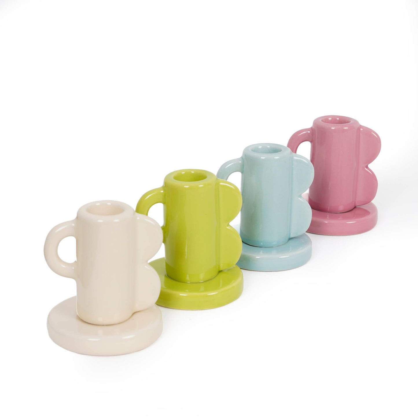 Beige Ceramic Candle Holder