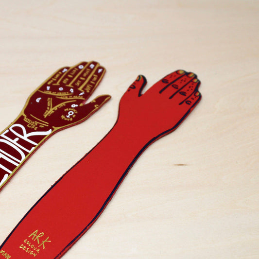 Palm Reader Fortune Teller Bookmark: Red