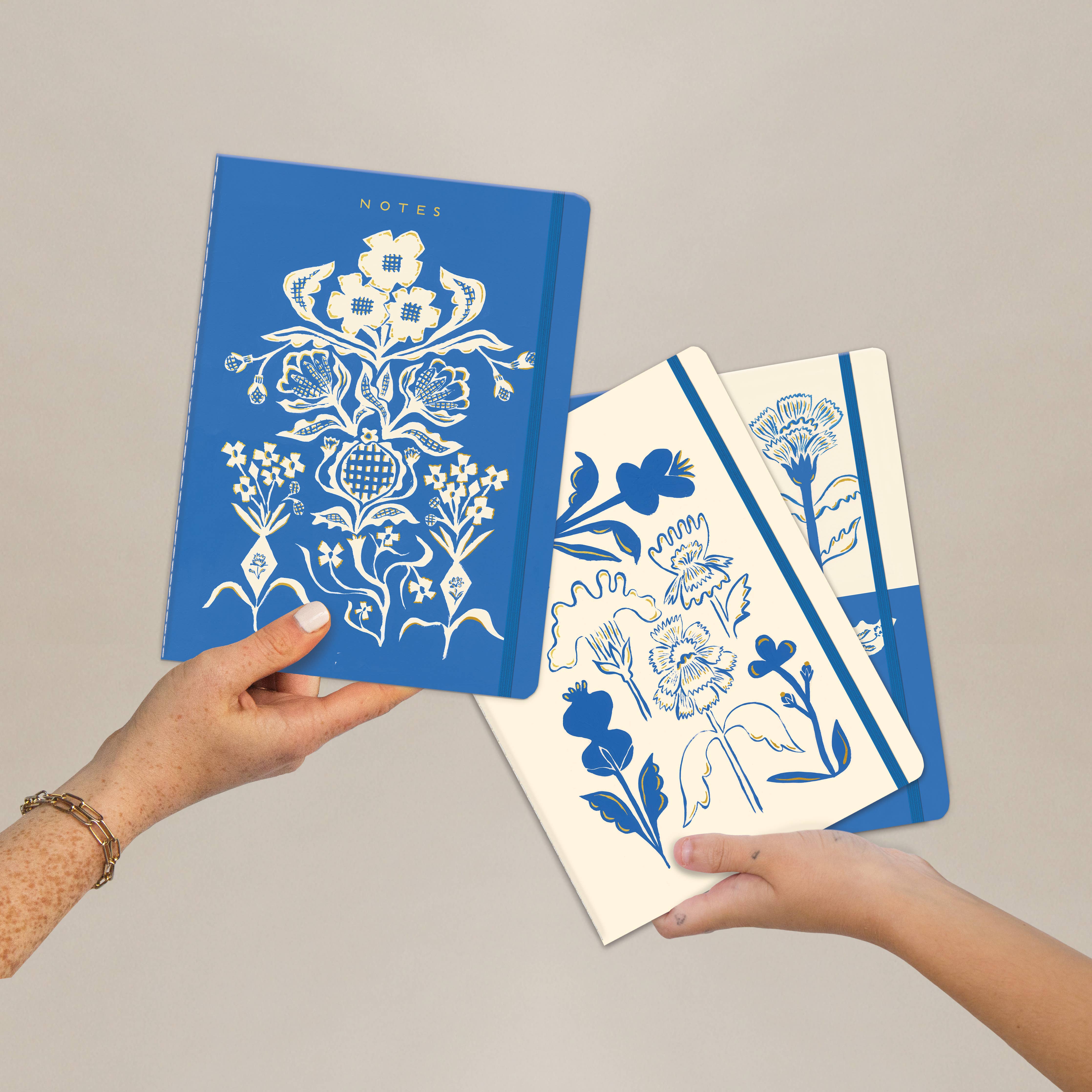 Blue Flower Bouquet Seedlings Sewn Trio Notebook Set – The Paper Canopy