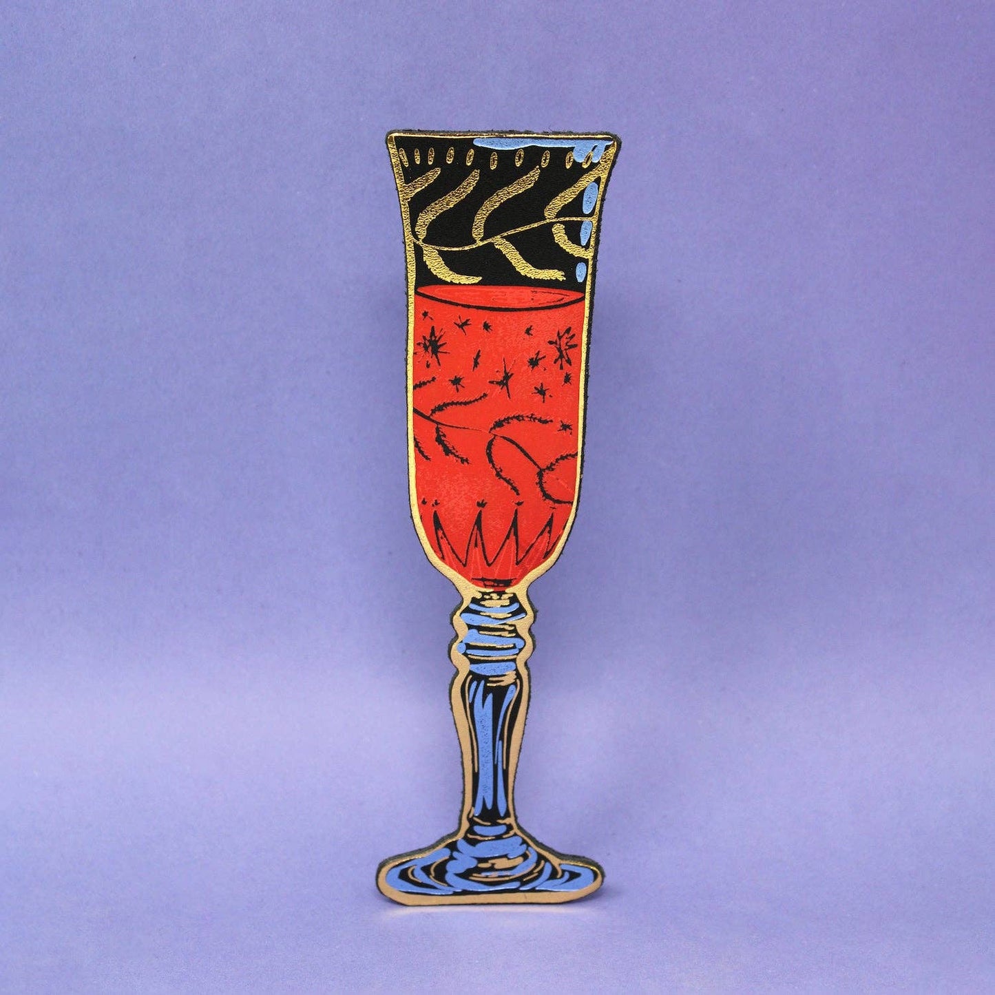Wine Glass Bookmark: Heritage Blue