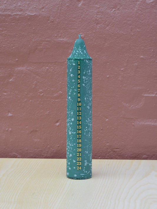 Advent Candle, Christmas Calendar, Green Confetti