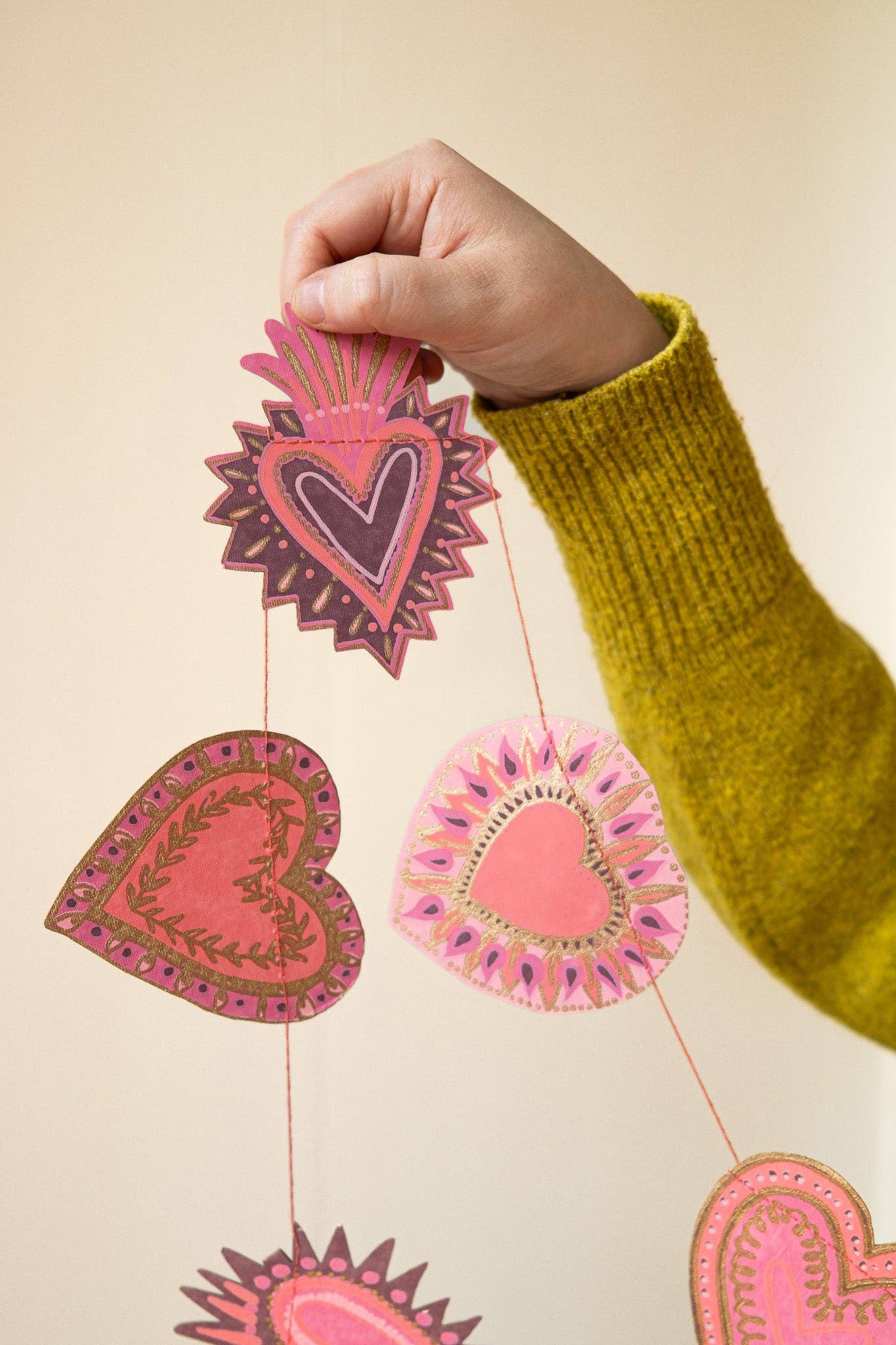 Sweet Hearts Sewn Garland