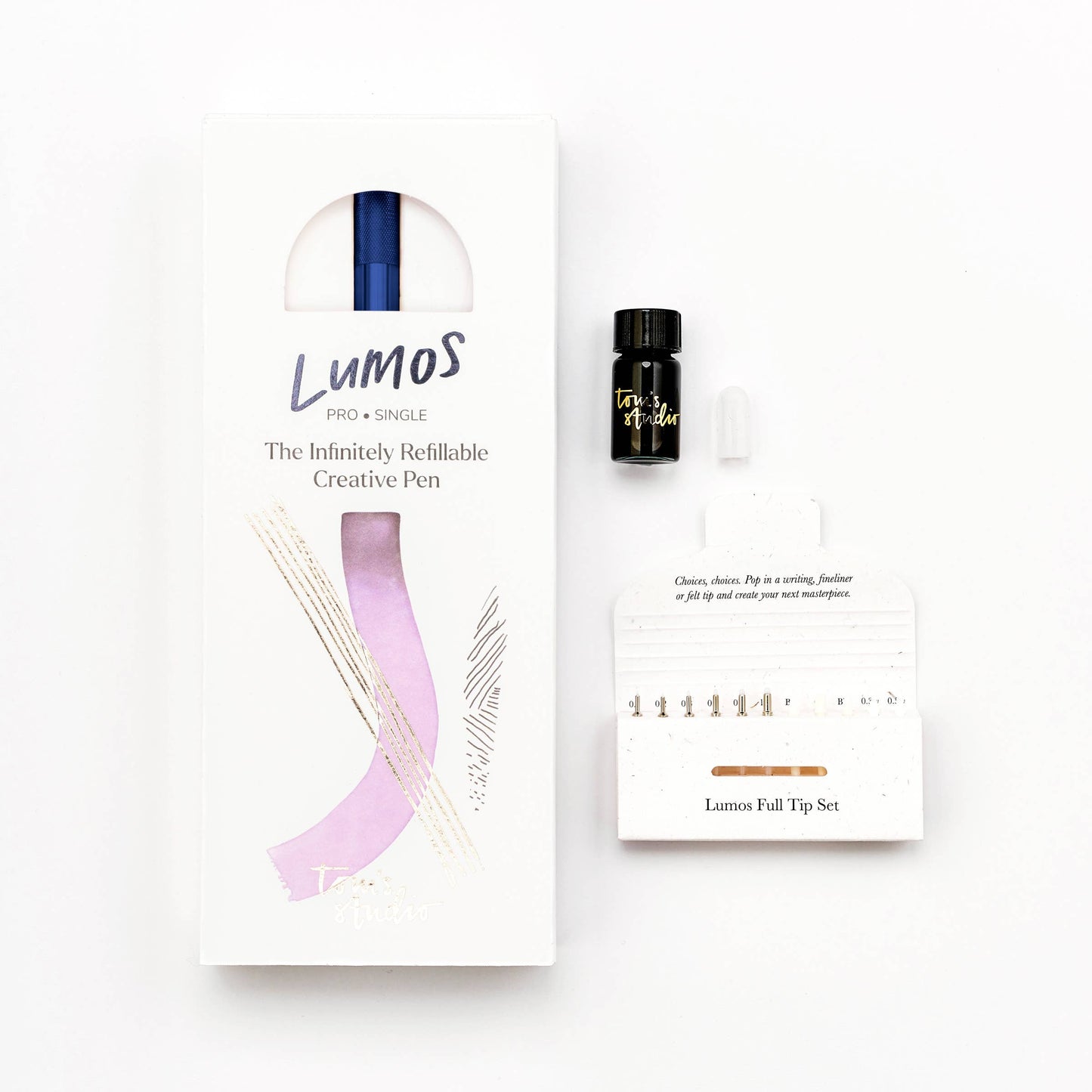 Lumos Pro - Refillable Multi-Tip Pen: Raspberry / Duo Tip