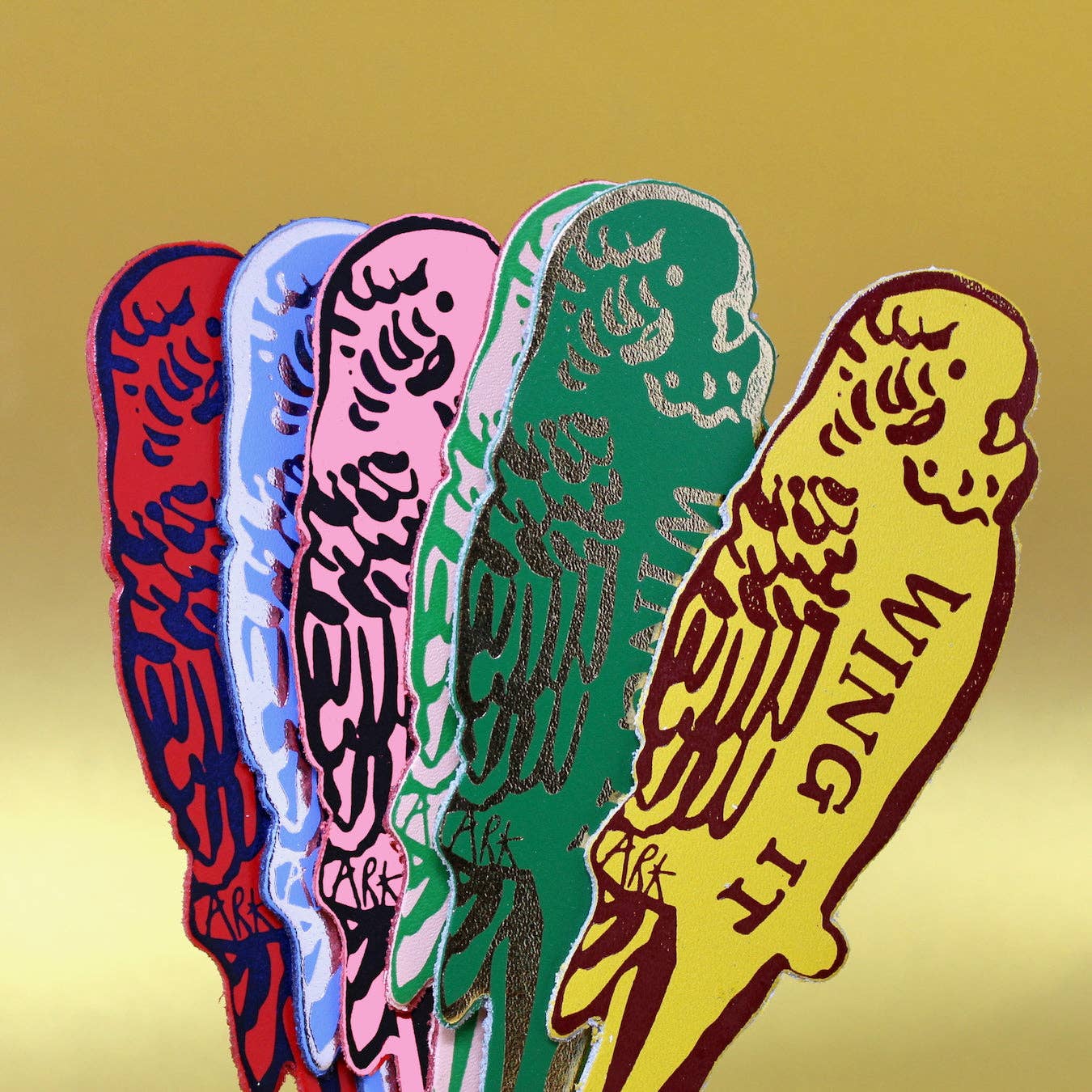 Budgie Bookmarks: Hot Pink/Red