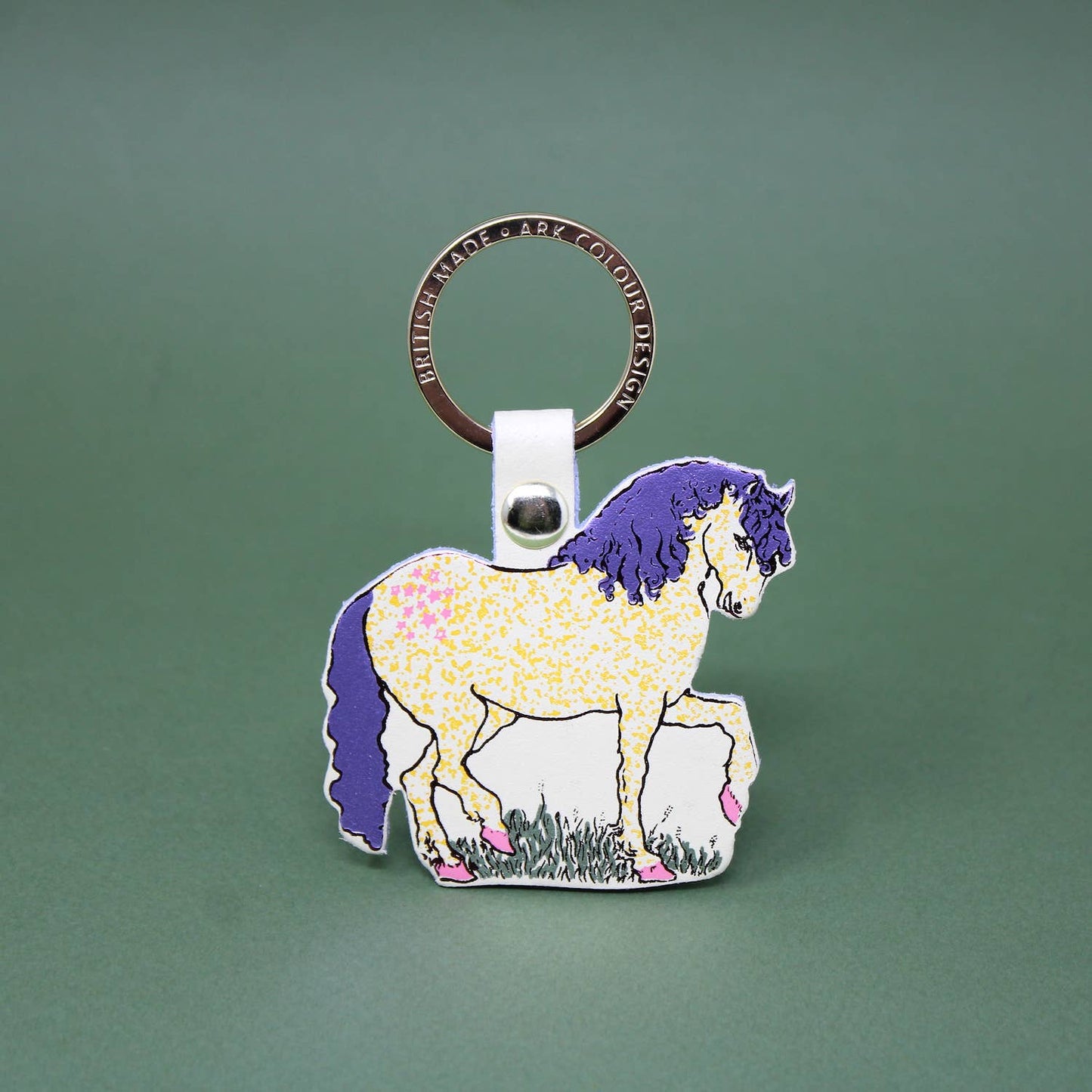 Horse Key Fob: Coral